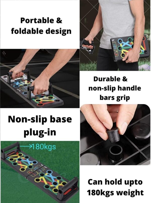 9 in 1 push up bar board – multifunctional & foldable fitness system for full body workout