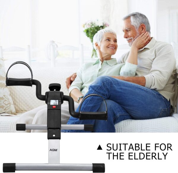 foldable mini bike pedal exerciser – portable under desk leg & arm workout machine with adjustable resistance & lcd display for home & office fitness