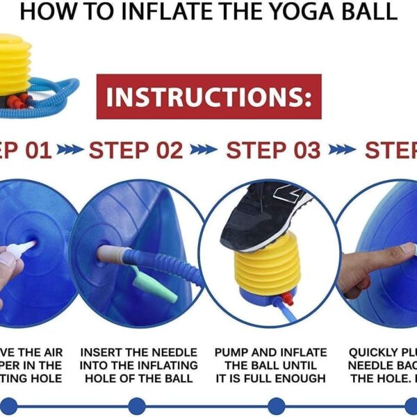 “extra thick heavy duty exercise & yoga ball 65cm – stability, balance & birthing ball for fitness, workouts, pregnancy & physical therapy | includes pump & guide