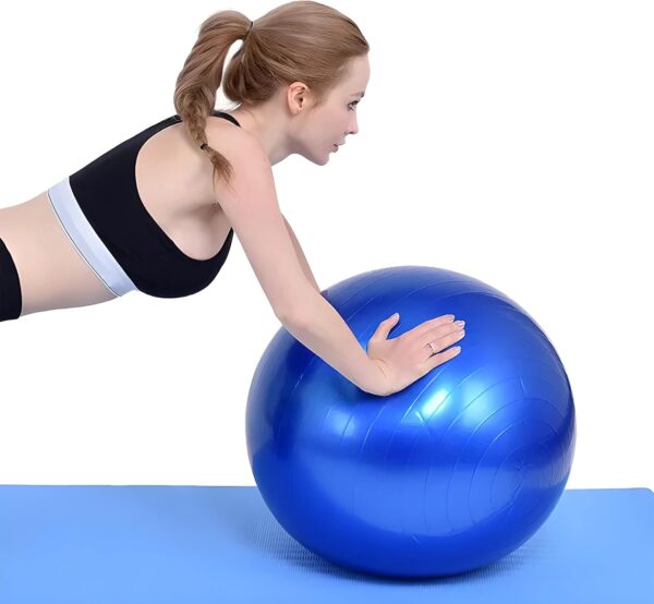 “extra thick heavy duty exercise & yoga ball 65cm – stability, balance & birthing ball for fitness, workouts, pregnancy & physical therapy | includes pump & guide