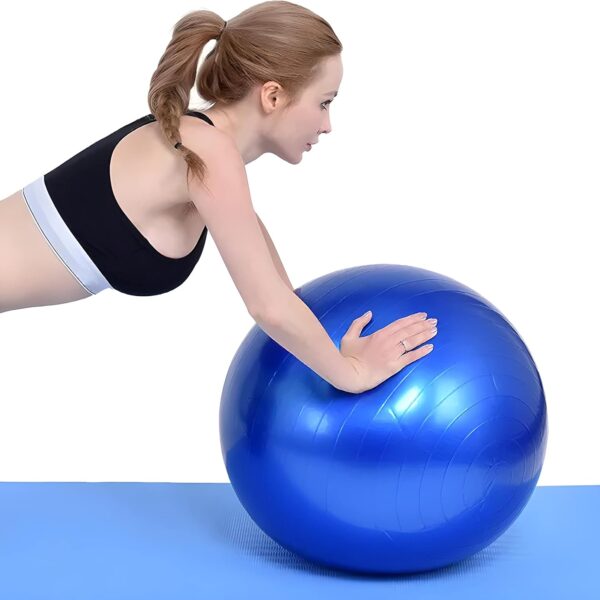 “extra thick heavy duty exercise & yoga ball 65cm – stability, balance & birthing ball for fitness, workouts, pregnancy & physical therapy | includes pump & guide