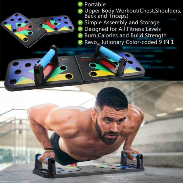 9 in 1 push up bar board – multifunctional & foldable fitness system for full body workout