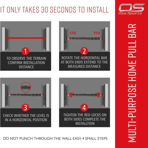 🏋️♂️ heavy duty no screw door pull up bar– supports up to 200 kg | auto locking | home gym equipment