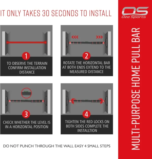 🏋️♂️ heavy duty no screw door pull up bar– supports up to 200 kg | auto locking | home gym equipment