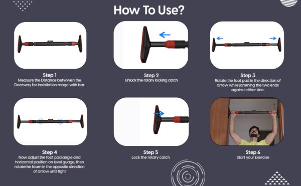 🏋️‍♂️ heavy duty no screw door pull up bar– supports up to 200 kg | auto locking | home gym equipment