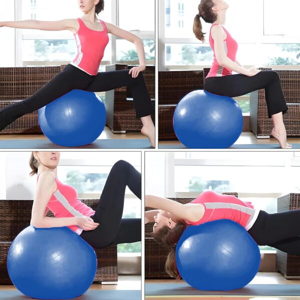 “extra thick heavy duty exercise & yoga ball 65cm – stability, balance & birthing ball for fitness, workouts, pregnancy & physical therapy | includes pump & guide