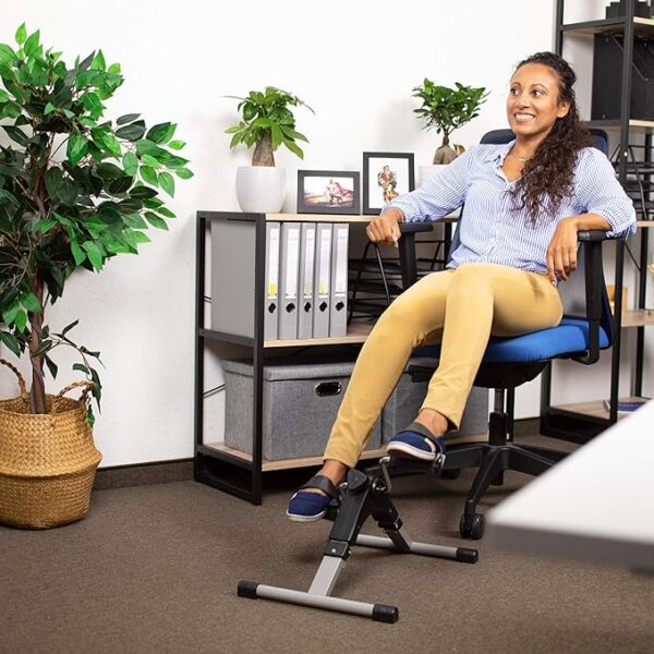 foldable mini bike pedal exerciser – portable under desk leg & arm workout machine with adjustable resistance & lcd display for home & office fitness