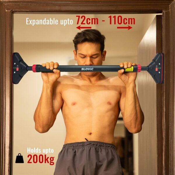 🏋️‍♂️ heavy duty no screw door pull up bar – supports up to 200 kg | auto locking | home gym equipment