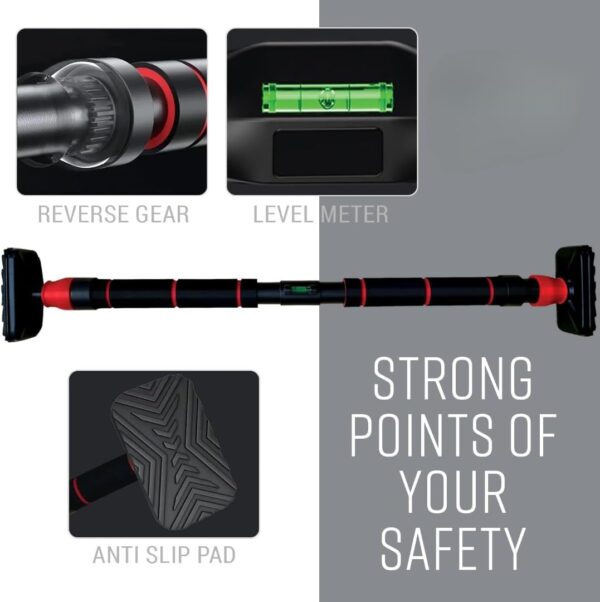 🏋️♂️ heavy duty no screw door pull up bar– supports up to 200 kg | auto locking | home gym equipment
