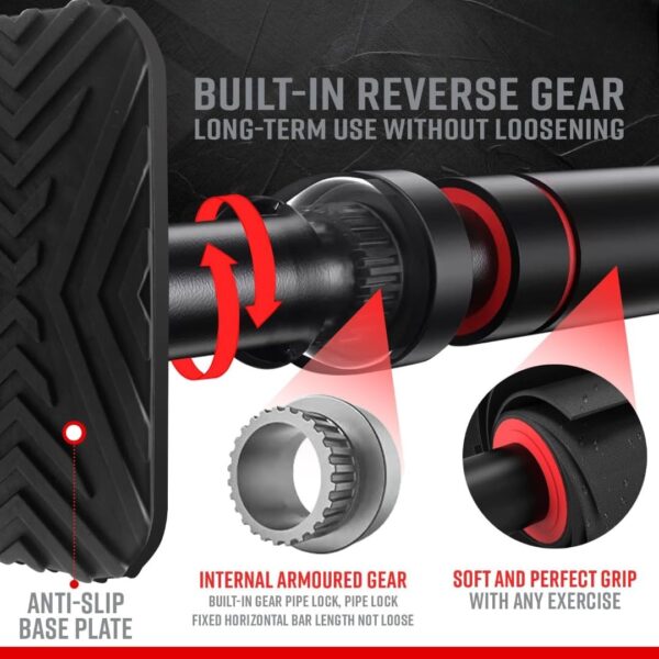 🏋️♂️ heavy duty no screw door pull up bar– supports up to 200 kg | auto locking | home gym equipment