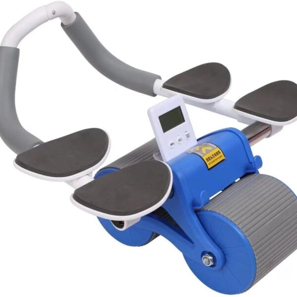 automatic rebound ab roller with double elbow support & timer – dual wheel fitness gear
