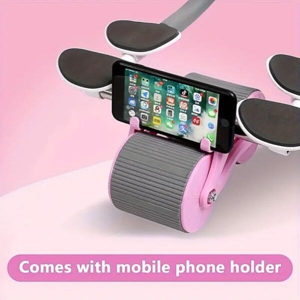 automatic rebound ab roller with double elbow support & timer – dual wheel fitness gear