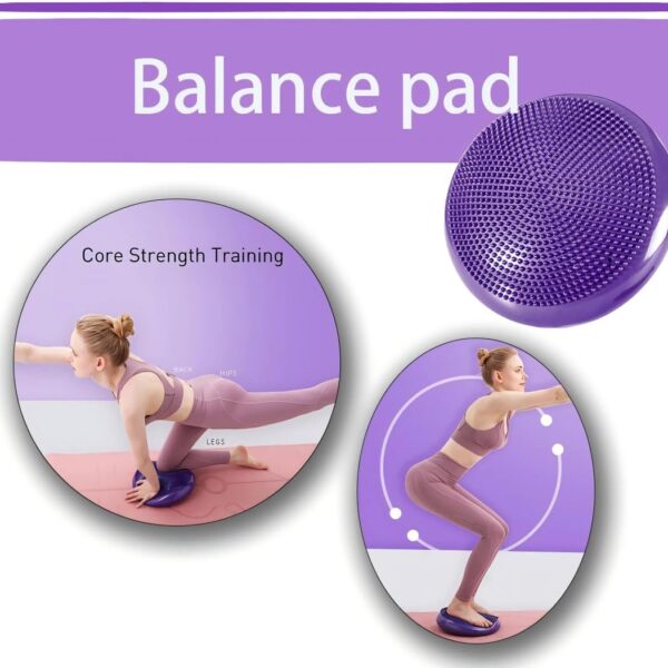 yoga balance disc stability cushion – fitness wobble pad for core strength, posture & balance training
