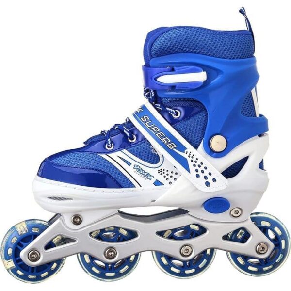 4 wheel adjustable inline skating shoes | pro speed roller skates for kids & adults