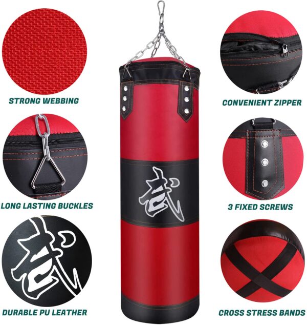 unfilled punching bag for gym & home high quality canvas build strength & endurance