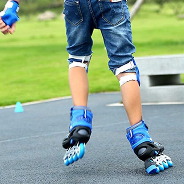4 wheel adjustable inline skating shoes | pro speed roller skates for kids & adults