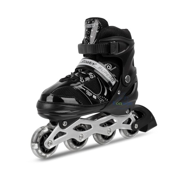 4 wheel adjustable inline skating shoes | pro speed roller skates for kids & adults