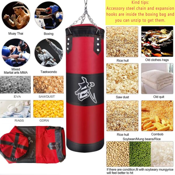 unfilled punching bag for gym & home high quality canvas build strength & endurance