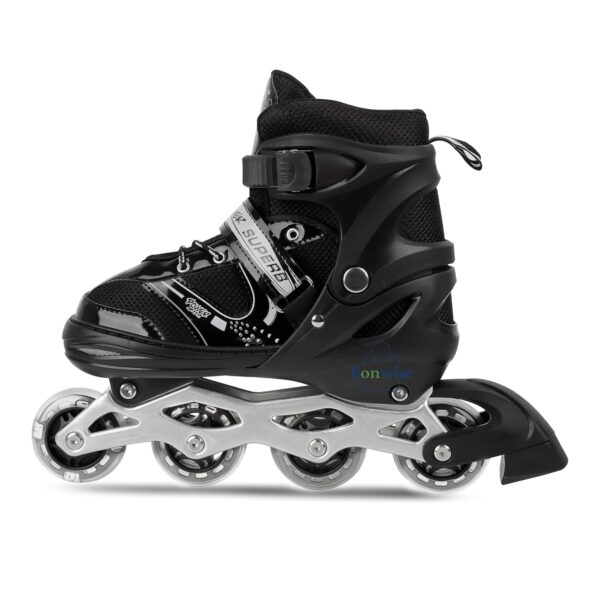 4 wheel adjustable inline skating shoes | pro speed roller skates for kids & adults