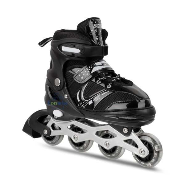 4 wheel adjustable inline skating shoes | pro speed roller skates for kids & adults
