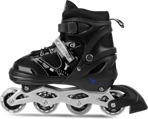 4 wheel adjustable inline skating shoes | pro speed roller skates for kids & adults