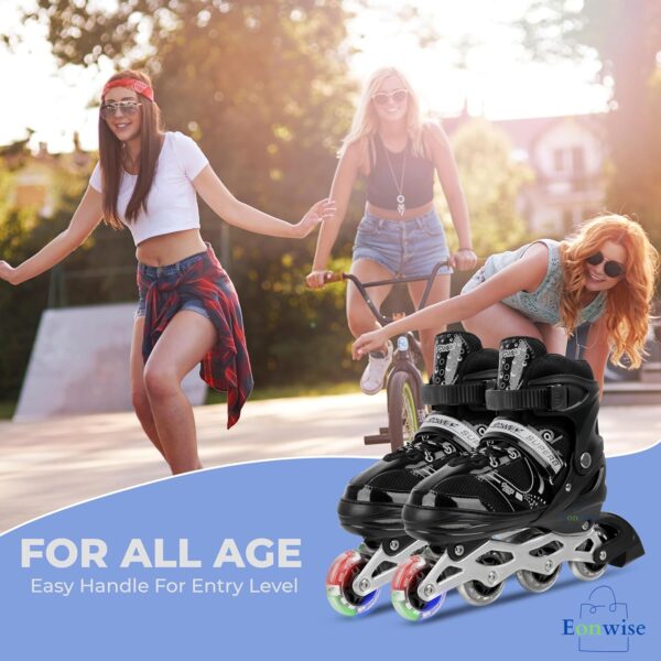 4 wheel adjustable inline skating shoes | pro speed roller skates for kids & adults
