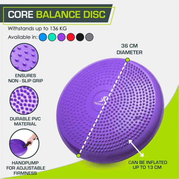 yoga balance disc stability cushion – fitness wobble pad for core strength, posture & balance training