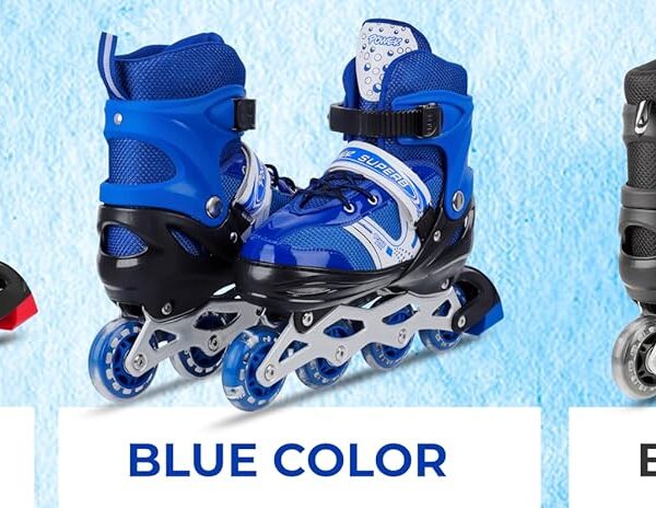 4 wheel adjustable inline skating shoes | pro speed roller skates for kids & adults