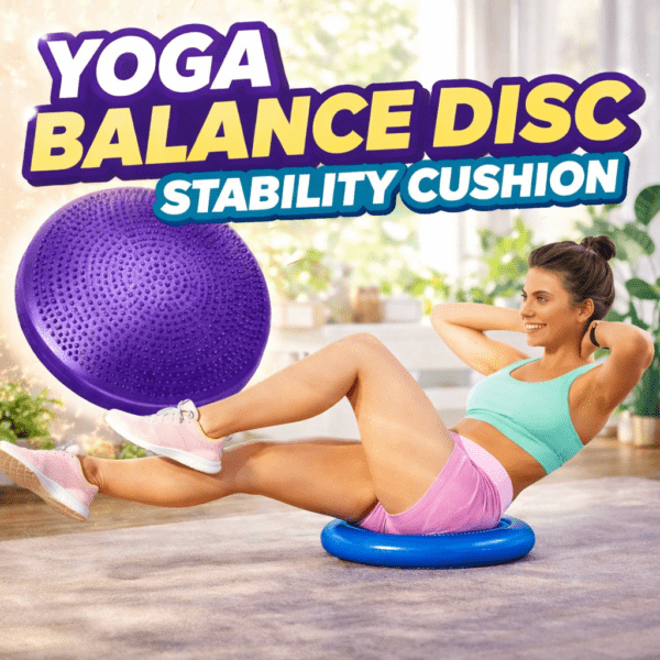 yoga balance disc stability cushion – fitness wobble pad for core strength, posture & balance training