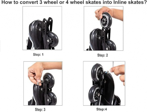 4 wheel adjustable inline skating shoes | pro speed roller skates for kids & adults