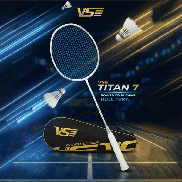 vse titan 7 original badminton racket – premium power, speed & control | lightweight 4u, high tension, premium build