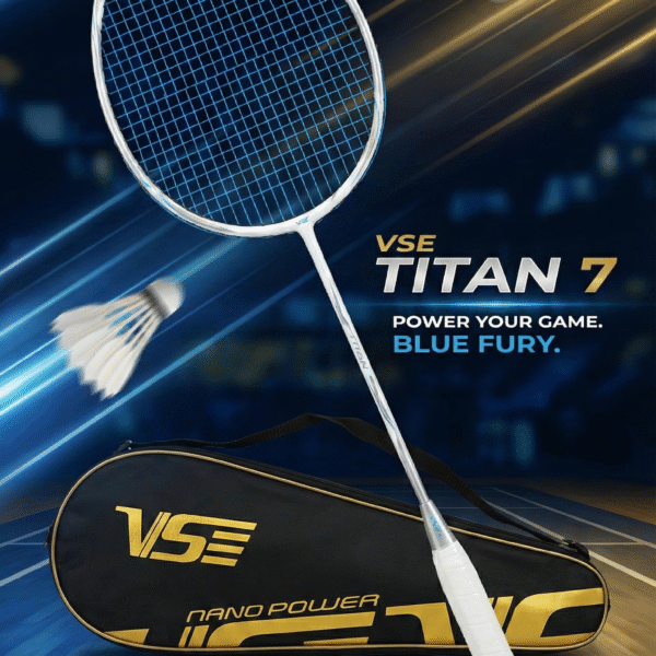 vse titan 7 original badminton racket – premium power, speed & control | lightweight 4u, high tension, premium build