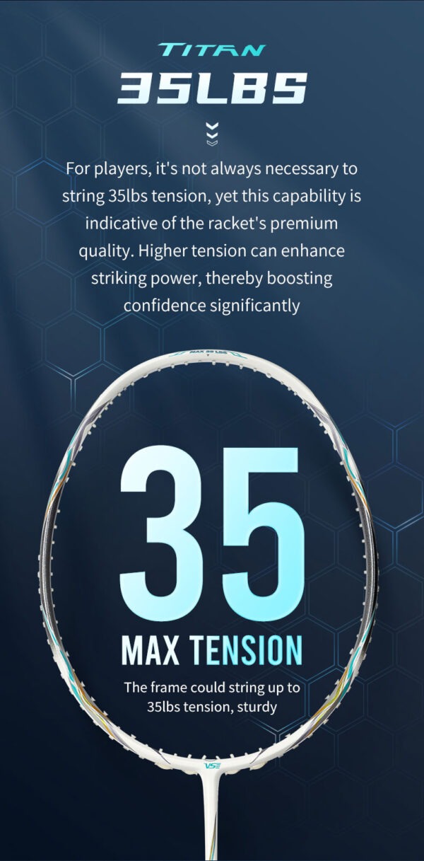 vse titan 7 original badminton racket – premium power, speed & control | lightweight 4u, high tension, premium build