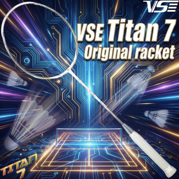 vse titan 7 original badminton racket – premium power, speed & control | lightweight 4u, high tension, premium build