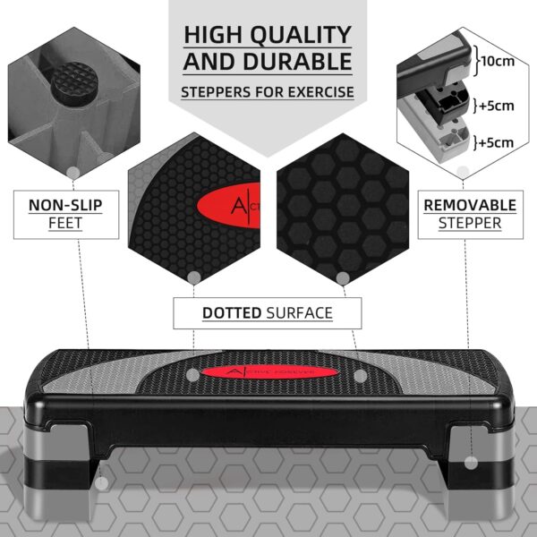 adjustable aerobic stepper 2 step & 3 step | best home cardio & workout equipment