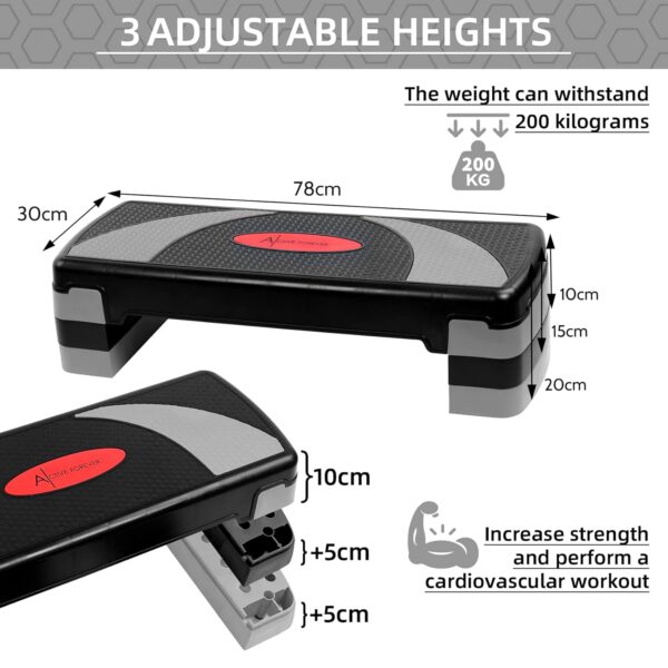 adjustable aerobic stepper 2 step & 3 step | best home cardio & workout equipment