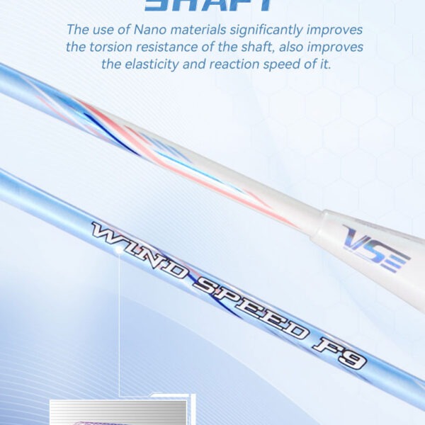 vse titan wind speed f9 original badminton racket – ultimate power, speed & control (4u lightweight)