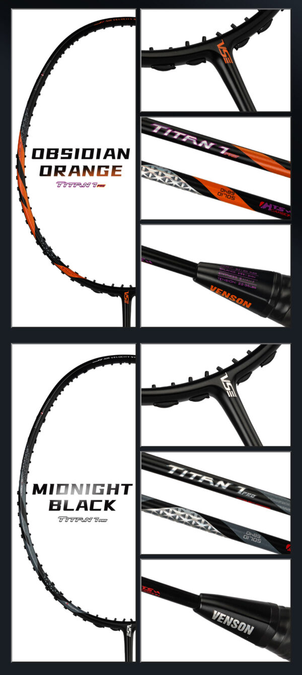 vse titan 7 pro original badminton racket – lightweight 4u | high tension power, speed & precision control