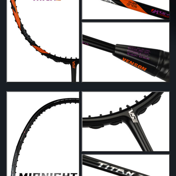 vse titan 7 pro original badminton racket – lightweight 4u | high tension power, speed & precision control