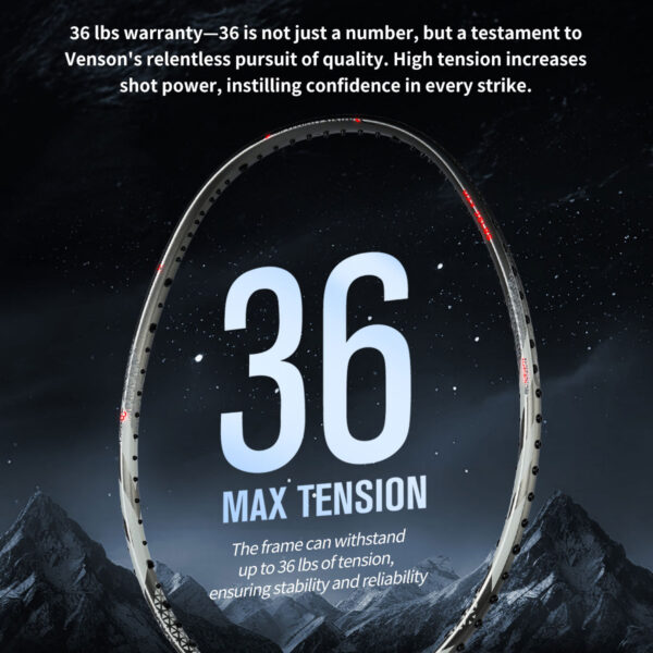 vse titan 7 pro original badminton racket – lightweight 4u | high tension power, speed & precision control