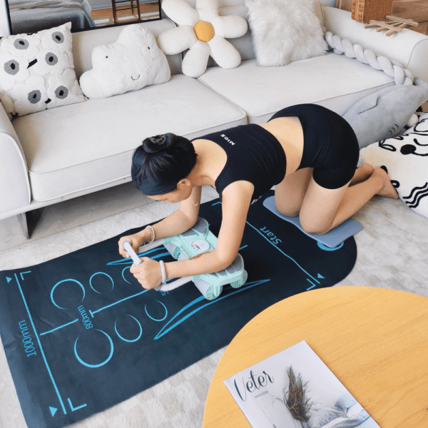 6 wheel automatic rebound ab roller with elbow support & timer – heavy duty core & abs trainer for home gym