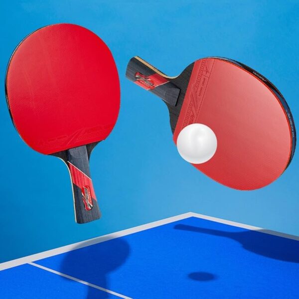 ninja table tennis combo set | 2 rackets + 3 balls with adjustable & foldable tt net – multicolor (sstp)