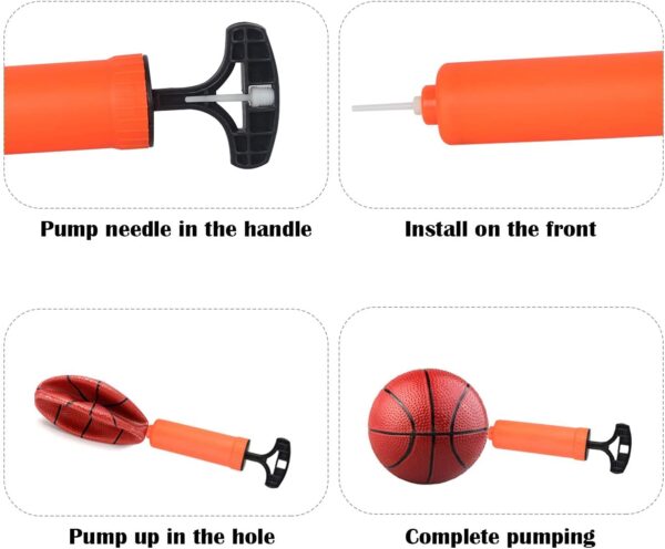 kids wall mounted basketball hoop set with net, ball & pump – indoor & outdoor portable basketball game for children