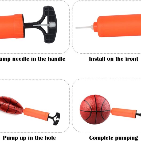 kids wall mounted basketball hoop set with net, ball & pump – indoor & outdoor portable basketball game for children