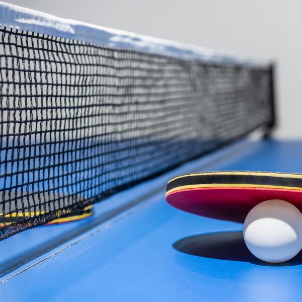 ninja table tennis combo set | 2 rackets + 3 balls with adjustable & foldable tt net – multicolor (sstp)