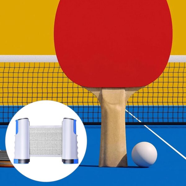 ninja table tennis combo set | 2 rackets + 3 balls with adjustable & foldable tt net – multicolor (sstp)