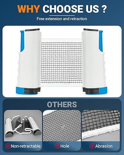 ninja table tennis combo set | 2 rackets + 3 balls with adjustable & foldable tt net – multicolor (sstp)