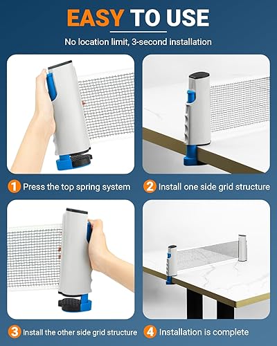 ninja table tennis combo set | 2 rackets + 3 balls with adjustable & foldable tt net – multicolor (sstp)