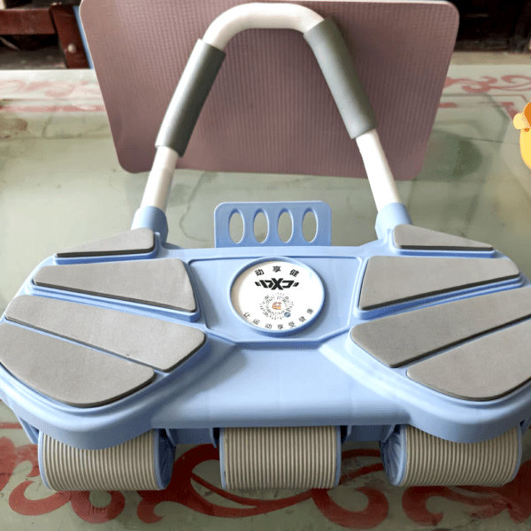 6 wheel automatic rebound ab roller with elbow support & timer – heavy duty core & abs trainer for home gym