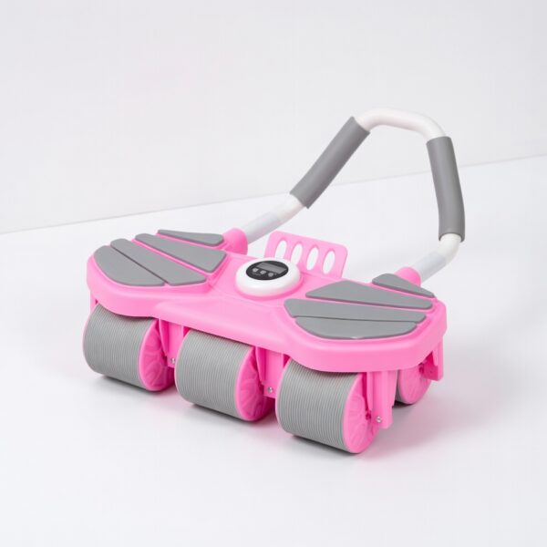 6 wheel automatic rebound ab roller with elbow support & timer – heavy duty core & abs trainer for home gym